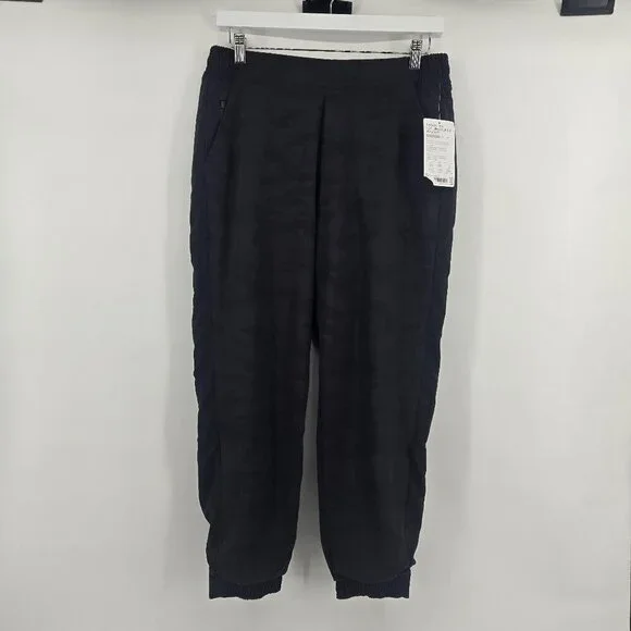 NWT Athleta Brooklyn Textured Lined Jogger 28" - 8 Black Camo - Picture 1 of 6
